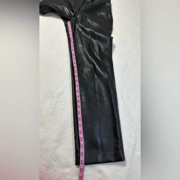 Aritzia Babaton Wide Leg Black Faux Leather Pants in Size 2 - Picture 8 of 16